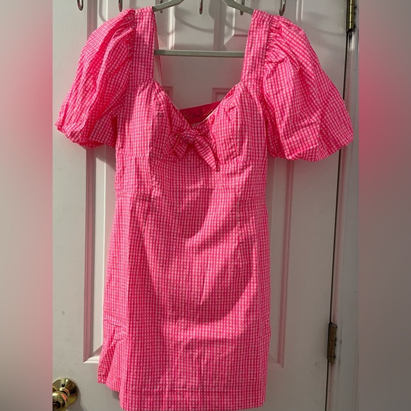 NWT Lilly Pulitzer Nilany Romper Size 8 Pink Isle Along the Same Line (Barbie) - Picture 2 of 5